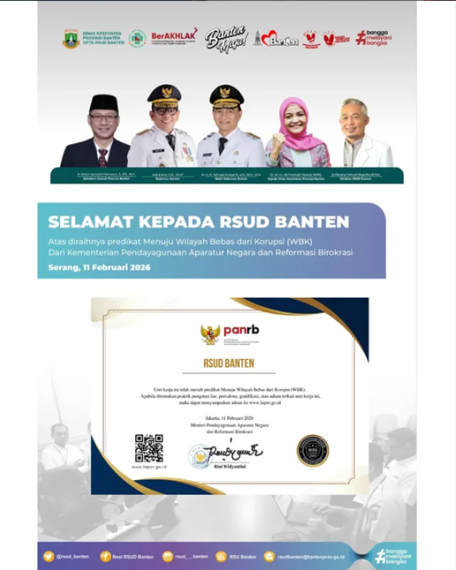 [RSUD Banten Raih Predikat Menuju WBK 2025 dari KemenPAN-RB]